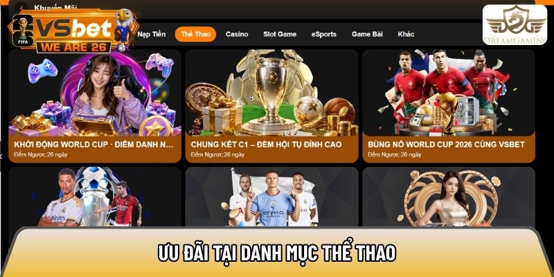Ưu đãi tại danh mục thể thao